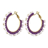Glass Hoop Earrings EJEW-MZ00827-02-3