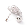 Heart Cat Eye Stud Earrings for Women EJEW-A065-01P-2