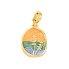 Brass Enamel Pendants KK-S502-05G-1