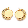 Non-Tarnish 304 Stainless Steel Rotatable Pendant Cabochon Settings STAS-N114-01G-1