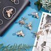 Gorgecraft 6Pcs 6 Style Bee Shape Enamel Pin Brooches with Rhinestone JEWB-GF0001-26-5