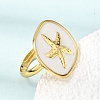 304 Stainless Steel Enamel Cuff Open Rings SA-CBA369F-04G-05-2
