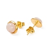 Gemstone Half Round Stud Earrings EJEW-P220-02G-4