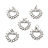 Brass Micro Pave Clear Cubic Zirconia Pendants KK-E068-VB189-3