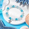 Natural Mashan Jade & White Jade Beaded Stretch Bracelets BJEW-JB11151-2