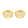 Crown Brass Clear Cubic Zirconia European Beads KK-B186-10G-1
