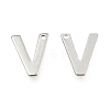Tarnish Resistant 304 Stainless Steel Letter Charms STAS-O072-V-1