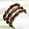 Natural Tiger Eye Oval and Round Beaded Stretch Bracelets for Women GG-CBA3F02-13A-3