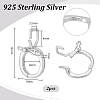 2Pcs Rhodium Plated 925 Sterling Silver Twister Clasps STER-PH0004-51P-2