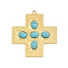 Bohemian Style 304 Stainless Steel with Synthetic Turquoise Pendants STAS-G381-02G-06-1