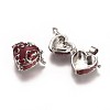 Heart Brass Enamel Prayer Box Pendants KK-24X21-6