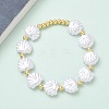 Brass & Plastic Beaded Stretch Bracelets for Women BJEW-F515-09G-1