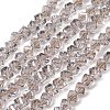 Electroplate Transparent Glass Beads Strands GL-CBA7A17-01A-01-1