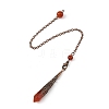Natural Carnelian & Quartz Crystal & Amethyst & Tiger Eye & Lapis Lazuli Cone Point Dowsing Pendulums HJEW-JM04998-3