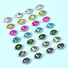 28Pcs 7 Colors Alloy Glass Links/Connectors GLAA-FS0001-93-7