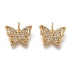 Brass Micro Pave Clear Cubic Zirconia Charms ZIRC-B002-47G-1