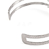 Non-Tarnish 304 Stainless Steel Hollow Leaf Open Cuff Bangles for Women BJEW-K241-03A-P-3