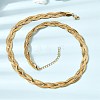 Unisex 304 Stainless Steel Braided Flat Snake Chain Necklaces NJEW-K305-12B-G-2