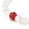 Synthetic Moonstone Round Beads Stretch Bracelet BJEW-JB07482-10