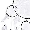 Handmade Round Cotton Woven Net/Web with Feather Wall Hanging Decoration HJEW-G015-06B-4