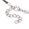 Glass Seed Beads & Glass Pearl Round Beaded Bear Pendant Waxed Cotton Cord Necklaces for Women Men NJEW-MZ00126-7