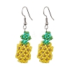 Glass Seed Bead Pineapple Dangle Earrings for Women EJEW-MZ00266-1