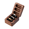 1Pc 3-Slot Walnut Wood Jewelry Gift Box with Magnetic Cover CON-DC0001-15B-1