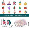 Craftdady 150Pcs 15 Style Handmade Polymer Clay Charms CLAY-CD0001-09-9