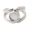 304 Stainless Steel Cuff Ring Components STAS-P454-01A-P-2