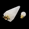 Natural Quartz Crystal Faceted Cone Openable Perfume Bottle Big Pendants G-L524-18G-11-3