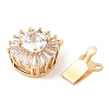 Brass Micro Pave Clear Cubic Zirconia Box Clasps KK-E052-01A-G01-3