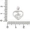 Pure Silver Cubic Zirconia Heart Charms STER-S008-02A-P-3