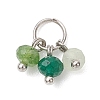 5Pcs 5 Styles Dyed Natural Malaysia Jade Faceted Rondelle Bead Charms PALLOY-JF04898-02-3