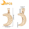 10Pcs 304 Stainless Steel Pendants STAS-UN0028-72-5