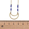 304 Stainless Steel & Blue Glass Beads Pendant Necklaces for Women NJEW-A045-26A-G-5