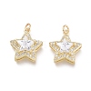Brass Micro Pave Cubic Zirconia Pendants ZIRC-F114-10-G-1