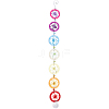 Handmade Rainbow Faux Suede & PP Plastic Woven Web/Net Pendant Decorations HJEW-WH20019-16P-1