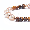 Adjustable Natural Gemstone Braided Bead Bracelets BJEW-L671-A-4