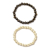 2Pcs 2 Colors Acrylic Beads Stretch Bracelets BJEW-JB110106-1