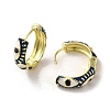 Horse Eye Real 18K Gold Plated Brass Hoop Earrings EJEW-Q797-07G-06-2