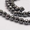 Grade AA Magnetic Synthetic Hematite Bead Strands G-P258-10-6mm-3