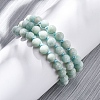 Natural Amazonite Round Beaded Multi-strand Bracelets for Men Women BJEW-G743-02A-1