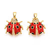 Brass Micro Pave Cubic Zirconia Pendants KK-N257-58G-1