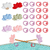  6Pcs 6 Colors Lotus Silicone Beads Knitting Needle Protectors/Knitting Needle Stoppers DIY-NB0010-33-1