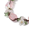 4Pcs Electroplated Natural Rose Quartz & Amethyst & Green Aventurine Olive Jade Chip Bead Braided Bead Bracelets for Women BJEW-TA00610-5
