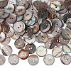200Pcs 2-Hole Flat Round Natural Black Shell Buttons SHEL-HS0001-04-1