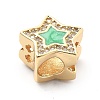 Rack Plating Brass with Cubic Zirconia Pendants and Enamel KK-Q017-08A-G-3