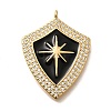 Brass Micro Pave Cubic Zirconia Pendants KK-U055-22G-1