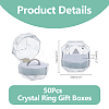 50Pcs Octagonal Transparent Plastic Ring Boxes OBOX-DC0001-02A-2