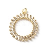 Brass Micro Pave Cubic Zirconia Pendants KK-P320-02G-02-1